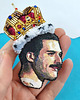 broszki Broszka portret "Freddie Mercury w koronie", ręczny haft 1