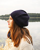 czapki damskie Granatowa czapka beret z alpaki Parisian Chic 2
