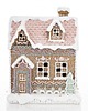 dekoracje świąteczne Domek piernikowy LED 15x12,5x9,5 cm z różowym dachem 4