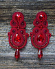 kolczyki soutache Bordowe kolczyki soutache z kryształkami 3