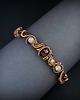 bransoletki wire wrapping Miedziana bransoleta mankietowa z granatem 3
