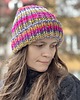 czapki damskie Czapka z merynosa 100% mix z neonowym różem 2