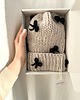 czapki damskie Wełniana czapka w małe kokardki 100% wełna handmade ręcznie robiona 4