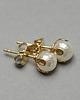 kolczyki pozłacane Dots - pearls white /alloys collection/ - sztyfty 1