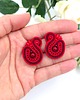 kolczyki soutache Mila kolczyki sztyfty sutasz czerwone z perłą Preciosa małe 1