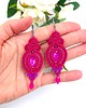 kolczyki soutache Verra kolczyki sutasz różowe eleganckie wieczorowe z kryształkami 1