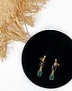 kolczyki pozłacane Kolczyki srebrne pozłacane zielony onyks granat koral czarny turmalin handmade 2