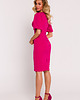 sukienki midi damskie Sukienka z dekoltem i mocno zaznaczoną talią - fuksja(M-779) 2