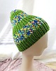 czapki i kapelusze męskie 6622 ciepła, efektowna, kolorowa, zielona, ręcznie robiona czapka beanie; 4
