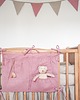 akcesoria do łóżeczek Lniany organizer na łóżeczko - dusty pink 1