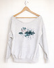 bluza bez kaptura damska Szara bluza oversize Księżyc Las 1