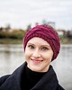 czapki damskie Burgundowa wełniana opaska w warkocze na wiosnę 5