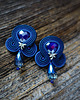 kolczyki soutache Granatowe kolczyki soutache w ważkami 1