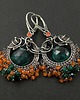 kolczyki wire wrapping Adelis z kwarcem i karneolem 2
