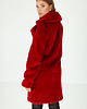 płaszcze damskie Czerwony Płaszcz ze Sztucznego Futra 2