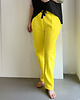 spodnie dresowe damskie Spodnie dresowe w kant żółte 5