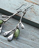 kolczyki wire wrapping nefryt -gałazki -  kolczyki 1