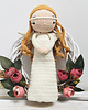 figurki i rzeźby Anioł stróż lalka w ozdobnym wianku handmade 2