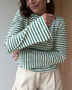 bluzki z długim rękawem damskie Longsleeve Sense green stripes bawełna 1