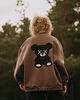 bluza bez kaptura damska Bluza oversize rozpinana Mocha Teddy dla mamy i taty 3