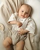 chłopiec - inne Komplet lniany koszula oversize off white i bloomersy beige 1