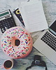 poduszki z grafiką Poduszka Pączek Donut Mały Różowy 3