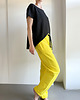 spodnie dresowe damskie Spodnie dresowe w kant żółte 2