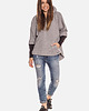 bluza z kapturem damska Szara kangurka damska oversize z kapturem 1