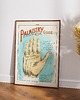 plakaty Stara wiktoriańska ilustracja dłoni - Plakat ezoteryczny vintage - Chiromancja 1