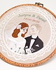 Ślub - inne Haft ślubny w tamborku 20 cm, indywidualna pamiątka ślubna, rocznicowa 4