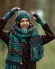 szale damskie Duży szal MAXCOLOR handmade " leśna harmonia" 2