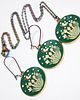 komplet biżuterii Komplet - Grzybki, zielony - kolczyki i naszyjnik 4
