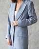 marynarki damskie Marynarka lniana damska baby blue 4