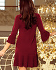 sukienki midi damskie 228-4 LUCY - plisowana wygodna sukienka BORDO 3