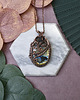 wisiory Miedziany wisiorek wire wrapping z labradorytem #458 1