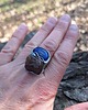 pierścionki - różne Lapis lazuli i bursztyn - pierścionek regulowany 3