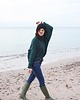 swetry damskie  Sweter handmade  z wełną  leśna zieleń 4
