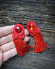 klipsy Etniczne klipsy soutache z frędzlami- czerwone 4