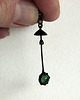 kolczyki - inne Ręcznie wykonany pojedynczy kolczyk w kształcie grzyba z zielonym szkłem 8
