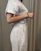 kombinezony damskie Lniany kombinezon Beige 4