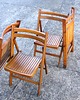 krzesła Komplet 4 składanych krzeseł drewnianych vintage, lata 70. 8