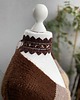 chokery Czekoladowy brązowy koronkowy choker szydełkowy z pazurem 2