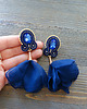 kolczyki soutache Granatowe kolczyki soutache z kwiatami 3