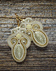 kolczyki soutache Beżowo- złote  kolczyki soutache 2