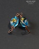 kolczyki wire wrapping Kolczyki czysto miedziane+szkło weneckie handmade 9