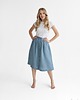 spódnice midi Lniana Spódnica LILY DUSTY BLUE 1