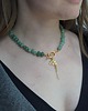 chokery Choker z zielonego awenturynu - Złoty lotos 4