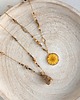 wisiory Naszyjnik z kamieniami i żółtym kwiatkiem żywica 2
