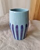 wazony Niebieski WAZON ceramiczny w paski - UNIKAT 1