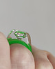 pierścionek z żywicy Zielony pierścionek z cyrkonią 7